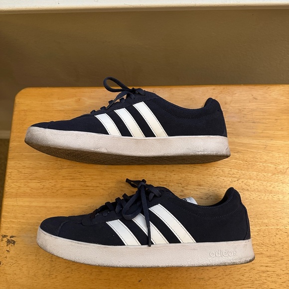 Adidas Women’s Navy and White Sneakers. - Picture 3 of 4
